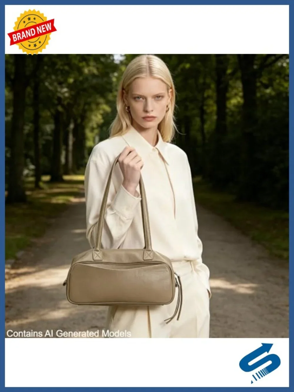 Genuine Leather Bowler Bag with Soft Cowhide